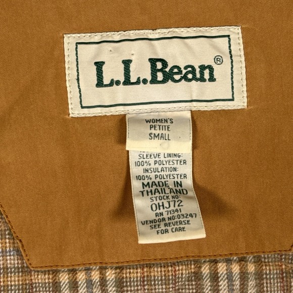 VTG LL Bean Chore Jacket Barn Field Coat Women S Petite Flannel Lined Goretex - Picture 7 of 12